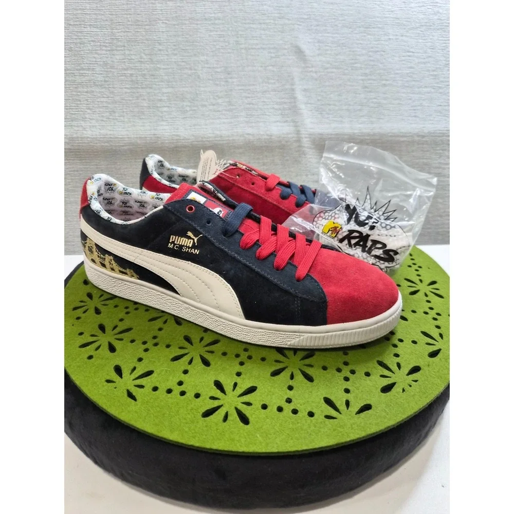 Puma MC Shan 345962-01 Mens US 10.5 Athletic Shoes Ribbon Red Navy Sneakers